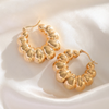 18 Karat Gold Plated Hoop earrings with Popcorn style