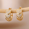 18 Karat Gold Plated hoop earrings with zirconia hearts