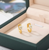 18 Karat Gold Plated hoop earrings very small butterfly earrings with zirconias