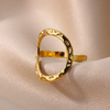 18 Karat Gold Plated ring with Large Circle