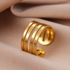 18 Karat Gold Plated ring classic double modernist