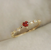 18 Karat Gold Plated love ring red heart