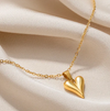 18 Karat Gold Plated necklace with solid heart design