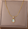 18 Karat Gold Plated Quartz Style Necklace