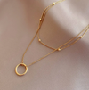 Double 18 Karat Gold Plated necklace with ring