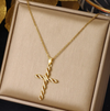 18 Karat Gold Plated necklace with cross in interlaced style