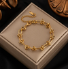 18 Karat Gold Plated bracelet with modernist chain