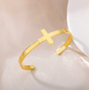 Thick 18 Karat Gold Plated bracelet in the shape of a cross