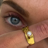 18 Karat Gold Plated ring with pearl of destiny