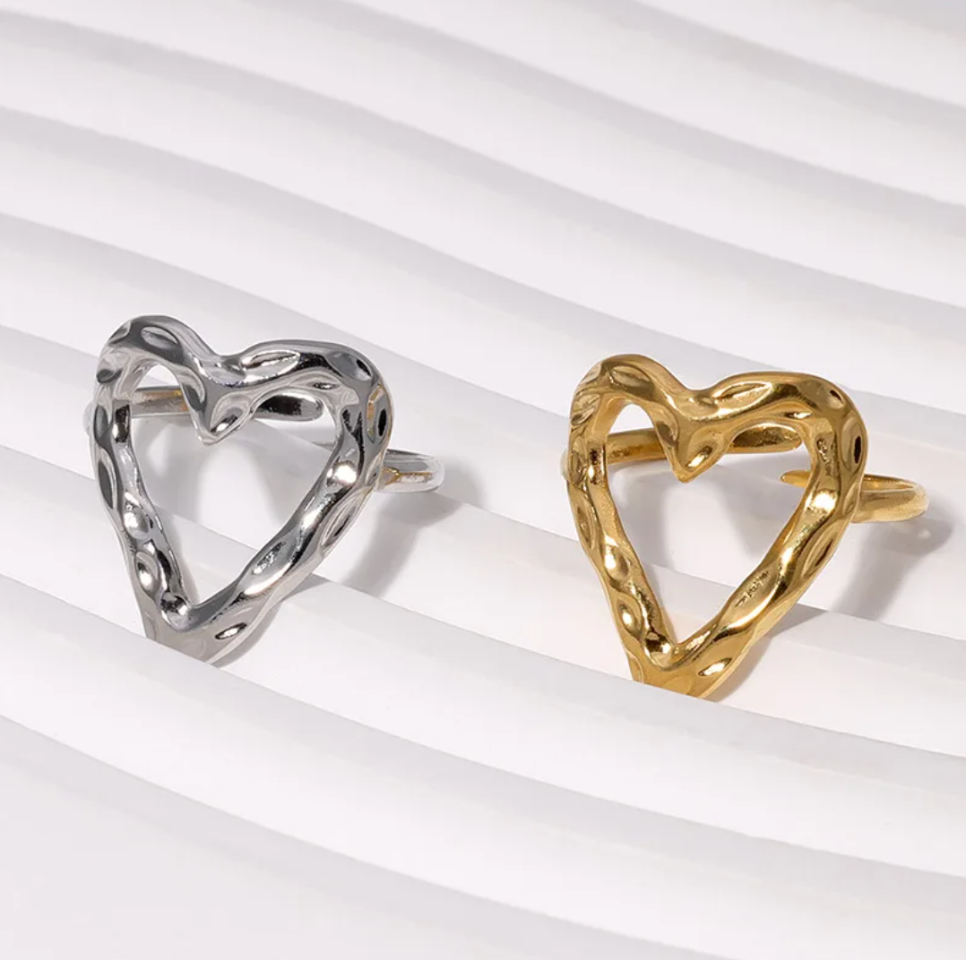 18K Gold plated bohemian heart ring