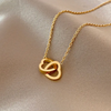 Intertwined hearts necklace with 18K gold plating