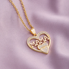 18K Gold plated heart-shaped necklace for moms