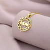 18K Gold plated necklace for mom in a circle with multicolor zircons