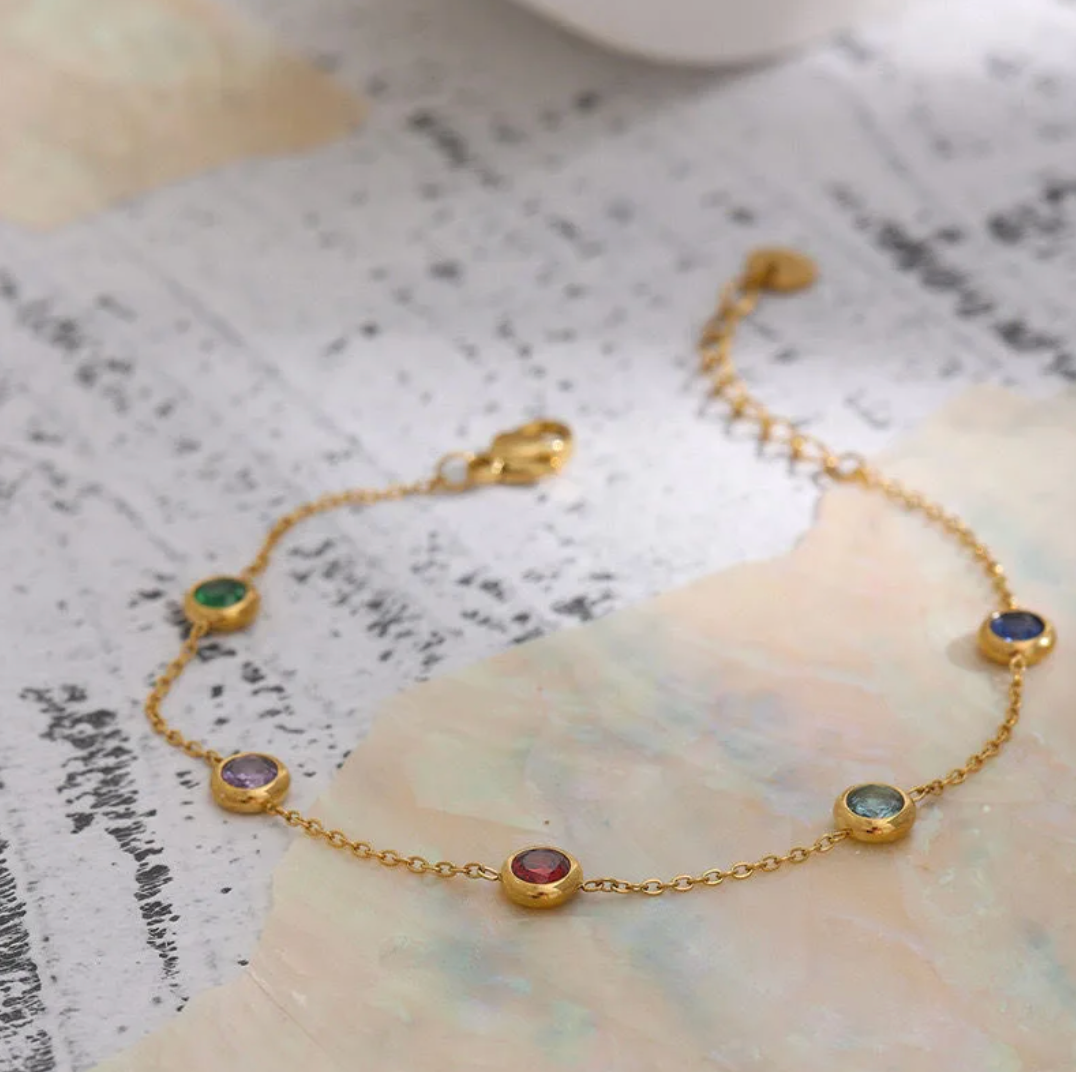 Multicolor 18K gold plated happiness bracelet