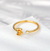 18K Gold plated Adjustable Initial ring for gift