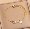 Love bracelet with zirconia teardrop in 18K Gold Plating