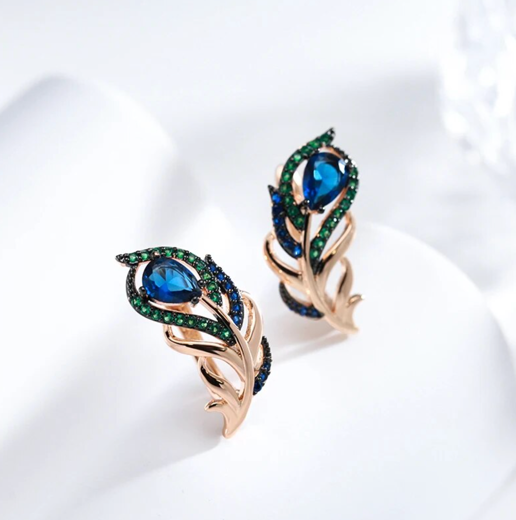 Peacock Set with 18K rose gold plating