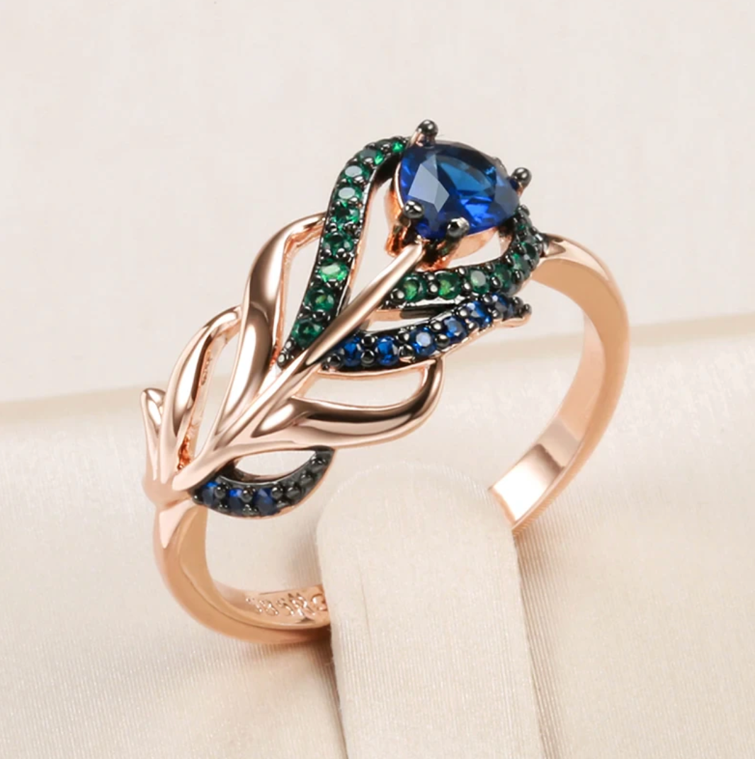 Peacock Set with 18K rose gold plating