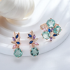 Aquamarine flower Set with 18K Rose Gold plating