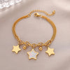 Classic 18K gold plated chain bracelet with enameled stars