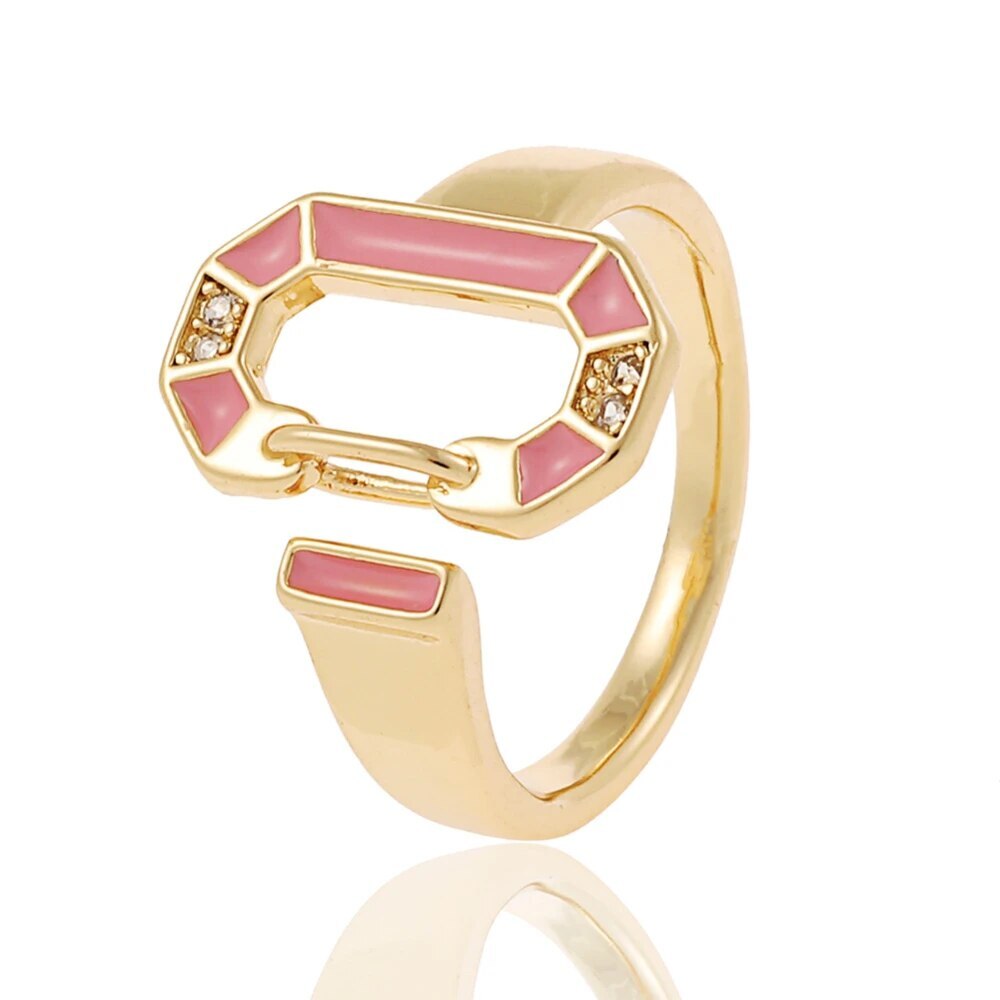 18k gold plated colorful circular rings