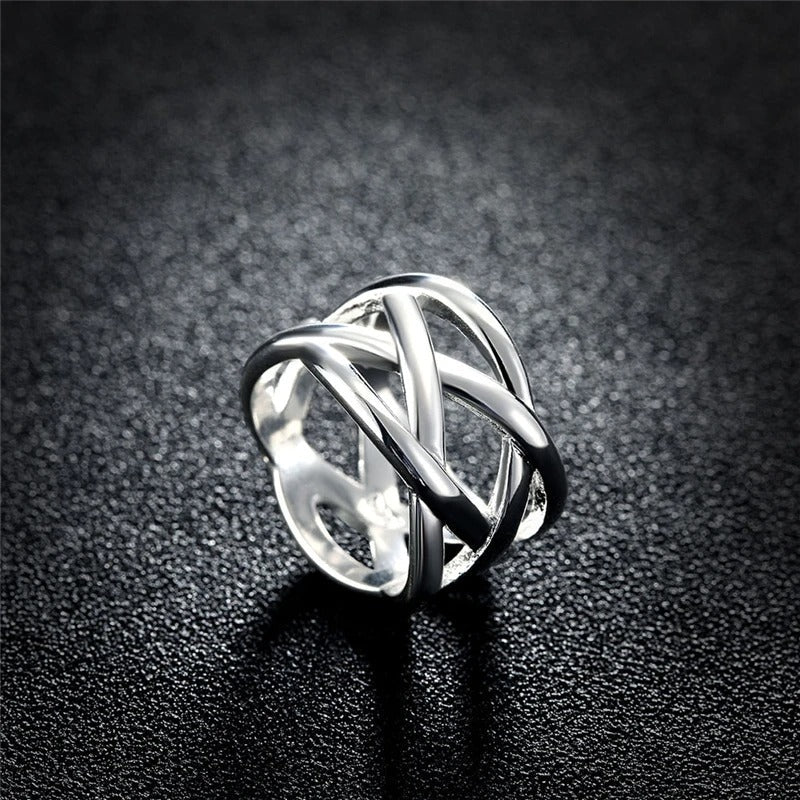 Braided design ring made of 925 Sterling Silver