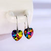 Handmade 925 Sterling Silver Coloured Heart Charming Earrings