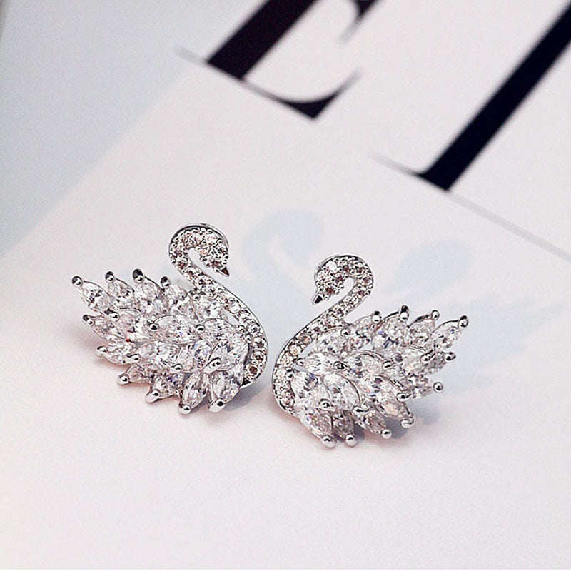 Crystal Stud earrings by Swans of Love