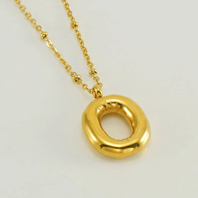 18K Gold Plated Lightweight Balloon Bubble Initial letter Special Necklace